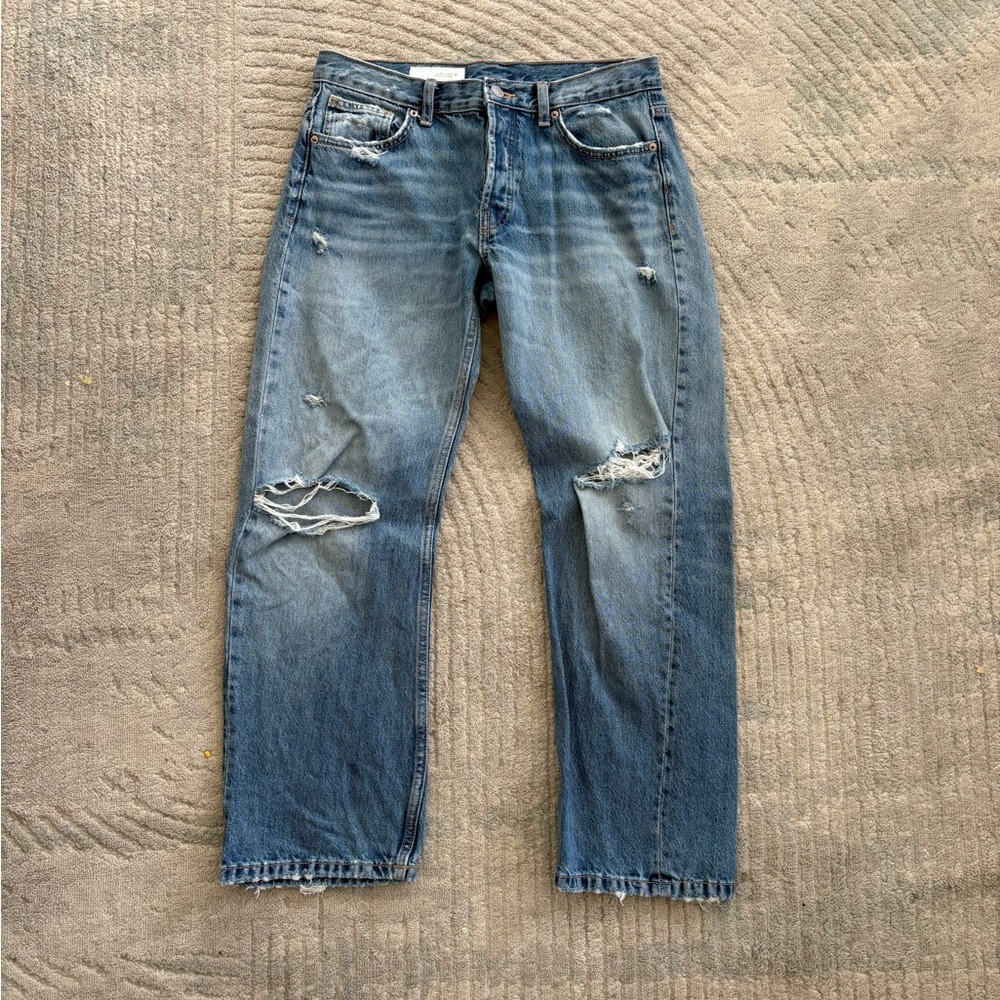 Zara Women's Blue Straight Jeans